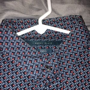 Perry Ellis Short-Sleeve Collard Shirt.